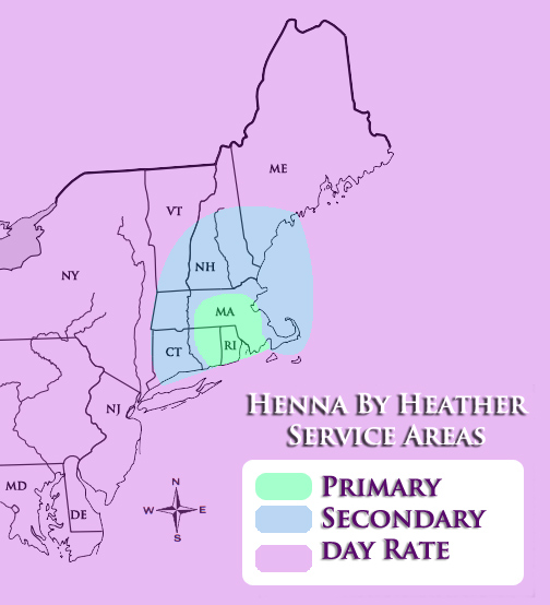 New England Henna Artist Service Area
