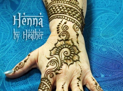 Henna Cuff and Ring with Flower