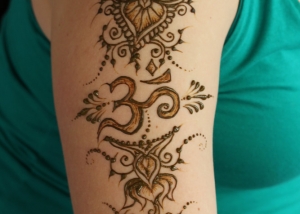 Lotus Om Arm Henna