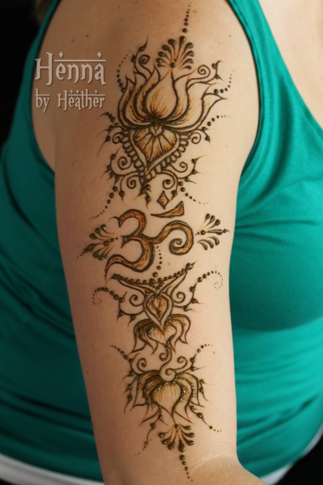 Lotus Om Arm Henna