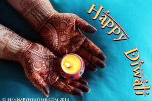Diwali Henna Mehndi Greeting Card Image with diya candle lamp