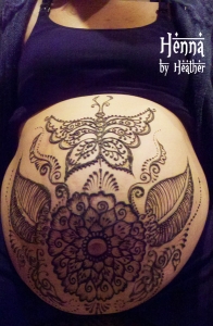 Henna Belly Butterfly Design