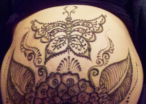 Henna Belly Butterfly Design