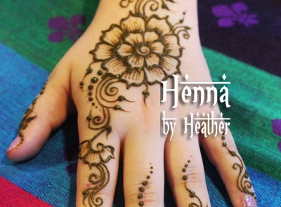 Simple Henna Flower and Swirls