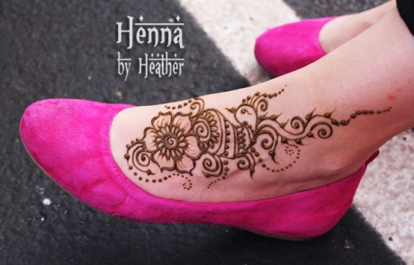 Henna Peacock and Flower Foot Design