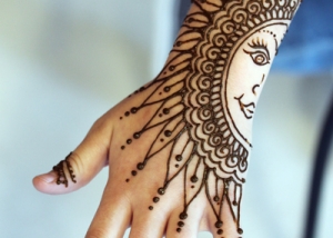 Henna Sun Design for Side of Hand