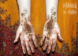 Simple Bridal Henna with Flowers and Peacocks