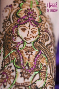 Closeup of Radha in mehndi