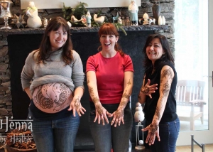 Prenatal Belly Henna Appointment with Friends in Rhode Island - Henna by Heather