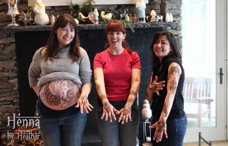 Prenatal Belly Henna Appointment with Friends in Rhode Island - Henna by Heather