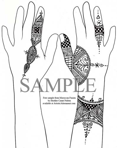 Moroccan Henna Fusion - Hand Henna Design Free Samples - HennaByHeather.com