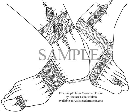Moroccan Henna Fusion - Free Foot Design - HennaByHeather.com