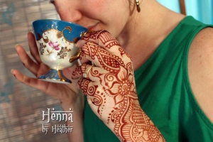 Drinking Tea - Henna by Heather