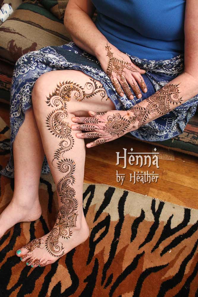 Leg Henna - Fusion Style - Henna by Heather