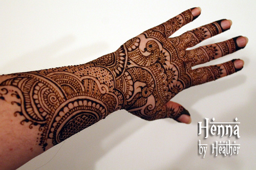 Traditional Indian bridal henna with peacocks - Henna by Heather