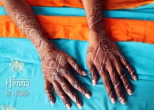 Rani's bold hand henna with gilding - Henna by Heather