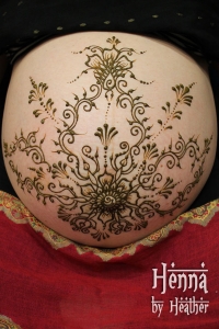 Prenatal Henna Design for low-carrying baby belly - Henna by HEather