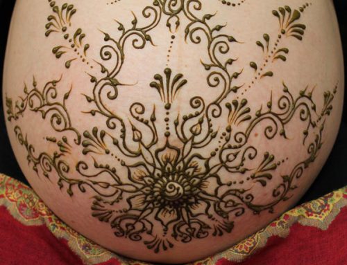 Prenatal Henna Design for Low-carrying Baby Belly