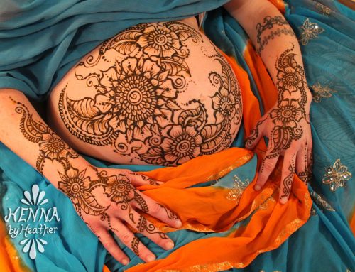 Celebrating Baby with a Floral Henna Design