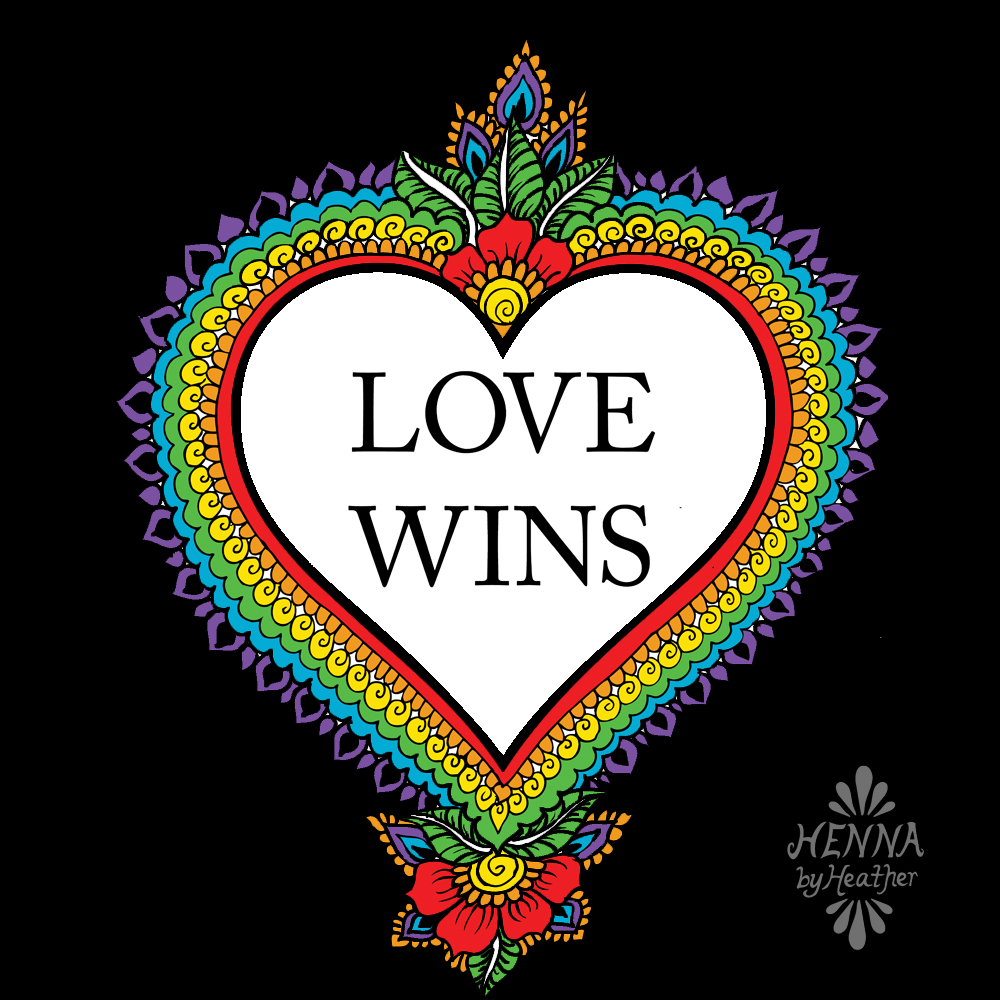 #lovewins - Rainbow Heart - HennaByHeather.com