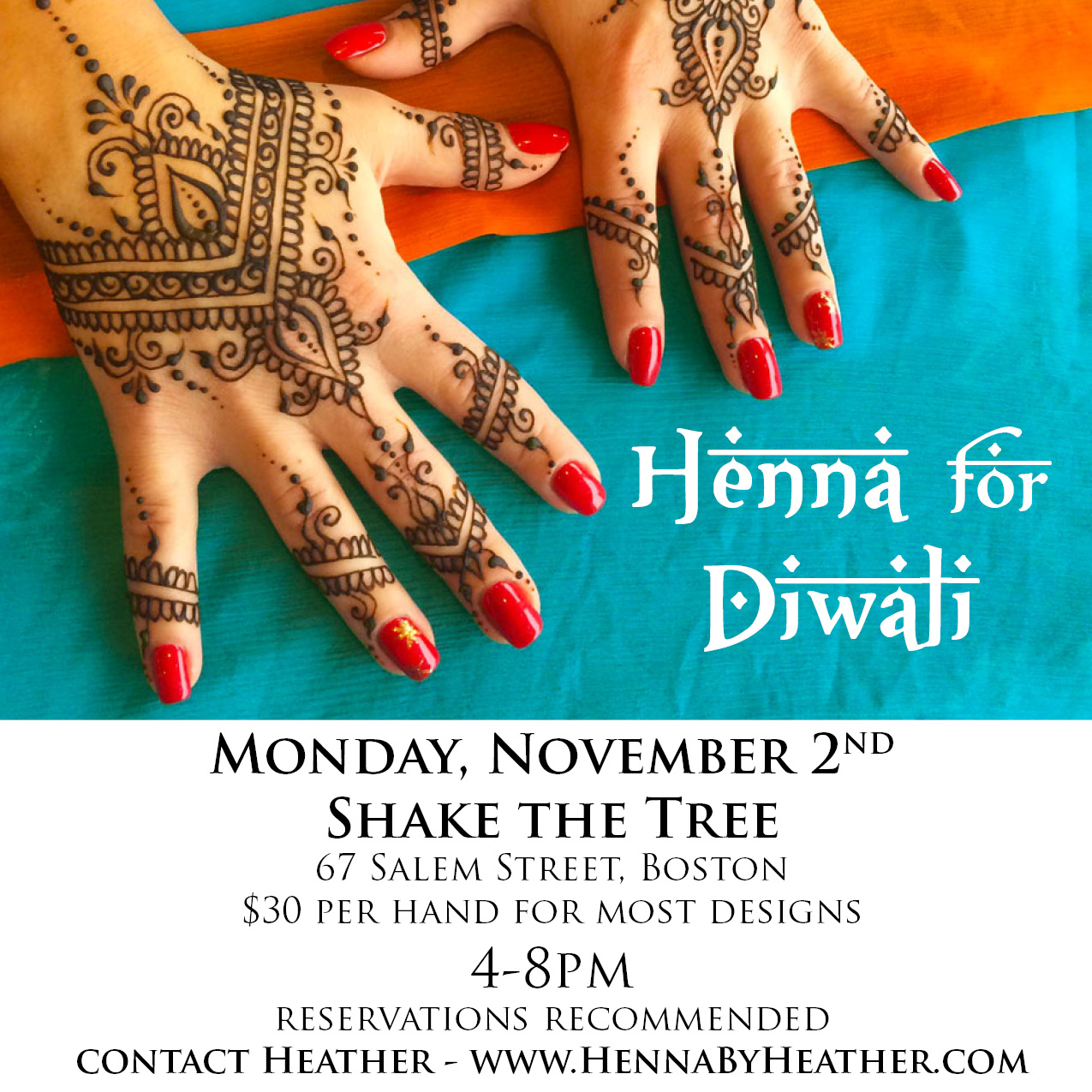 Diwali Henna in Boston - HennaByHeather.com