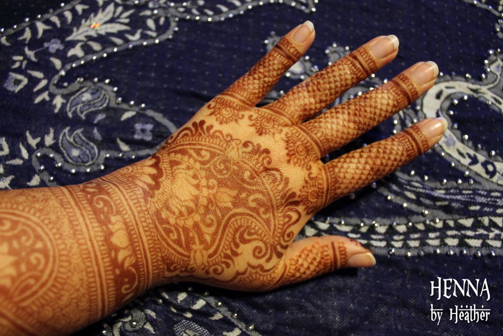 Indian Bridal Henna with Lotus and Paisley - HennaByHeather.com