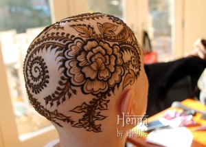 Henna Crown with Bold, Beautiful Botanical Flower and Leaf Motif - HennaByHeather
