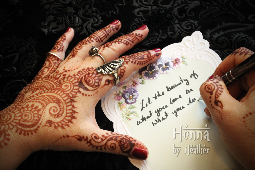 Rumi Quote Henna - Henna by Heather - writing on fancy stationary