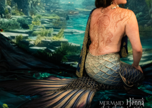 Mermaid Henna by Heather - Jellyfish, kelp, merperson, merfolk, seahorse, underwater, natural henna stain, professional photoshoot