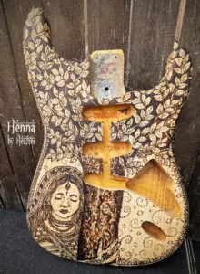 Art Guitar Pyrography on Fender Strat
