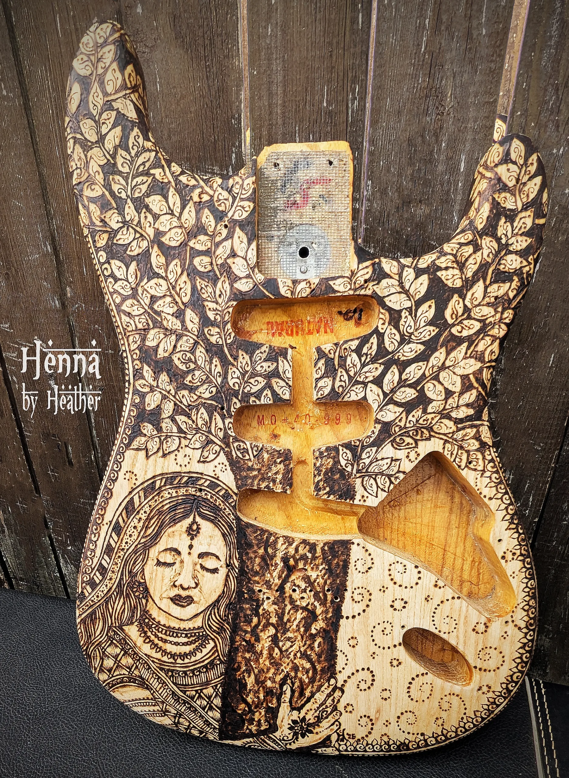 Art Guitar Pyrography on Fender Strat